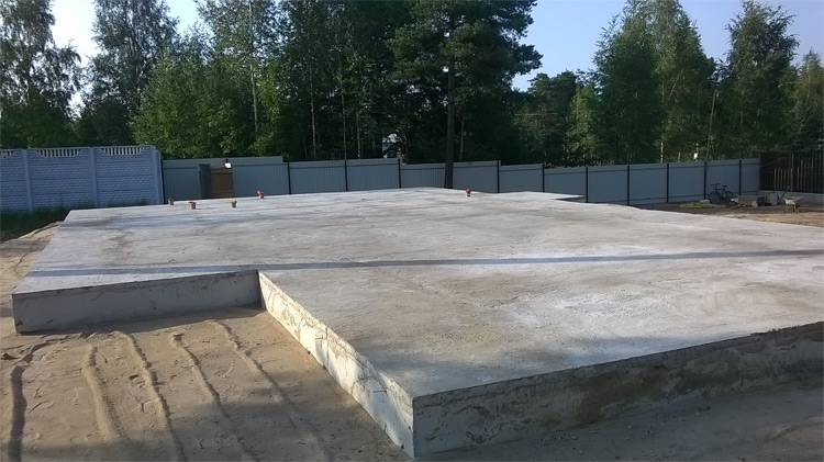 ленточный фундамент с утеплённой бетонной стяжкой